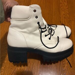 Forever 21 white platform boots